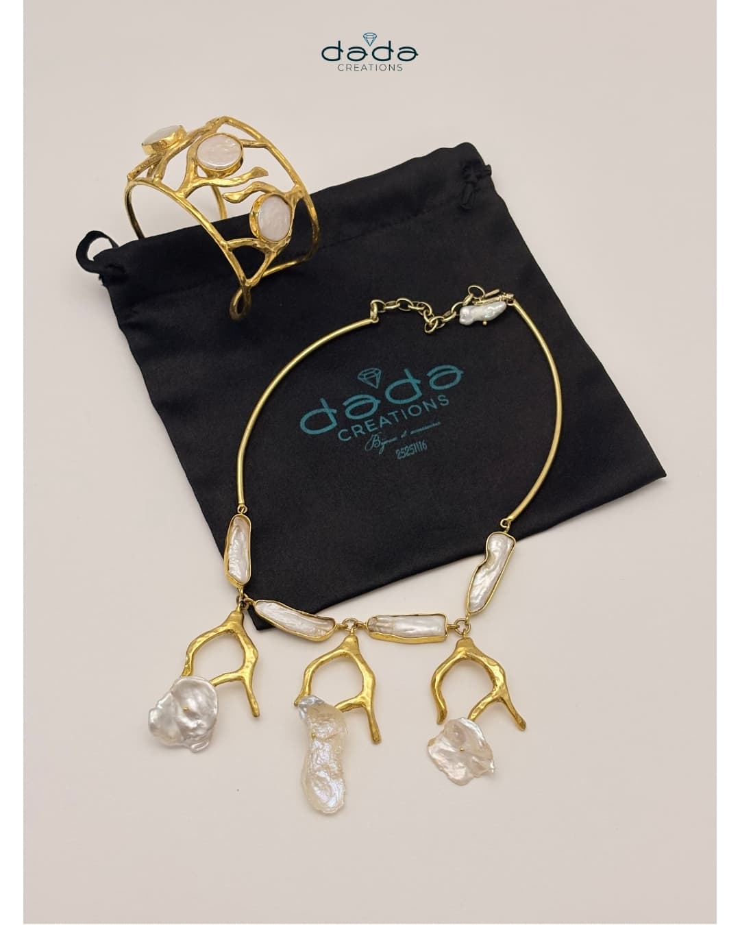 Parure Branches et perles